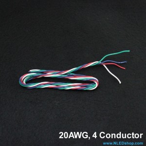 20AWG 4-Strand Quad Twisted Wire - Red, Green, Blue, White