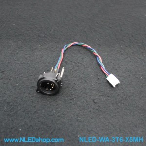 XLR Connector, 5-pin, Male, 6" Wire With Housing