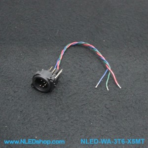 XLR Connector, 5-pin, Male, 6" Wire Tinned