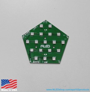 APA102 LED Panel - 16 Pixel Pentagon